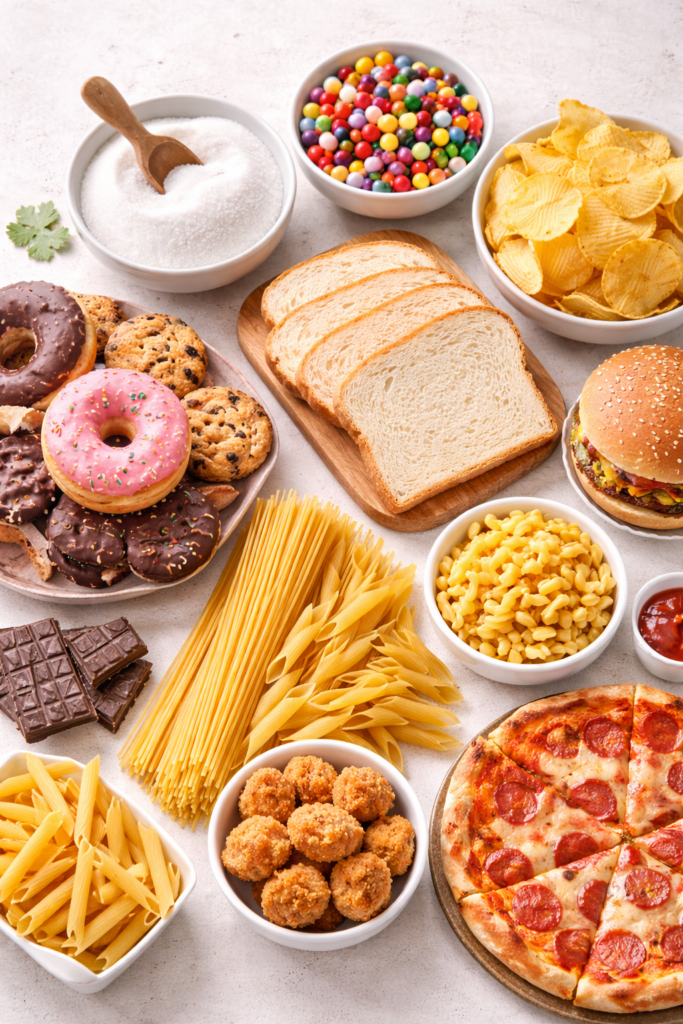 açúcar pão e massas como alimentos a evitar na alimentação cetogênica
